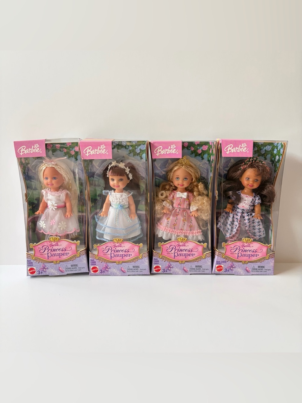 2004 Barbie The Princess and the Pauper Kelly dolls - set of 4